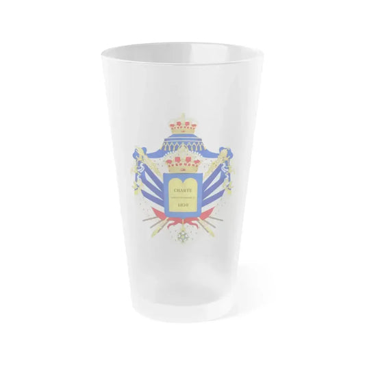 Coat of Arms of the July Monarchy (1831-48) - Frosted Pint Glass 16oz 16oz Frosted - Go Mug Yourself