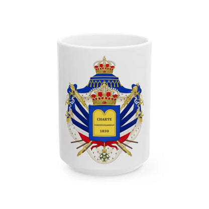 Coat of Arms of the July Monarchy (1831-48) - White Coffee Mug-15oz-Go Mug Yourself