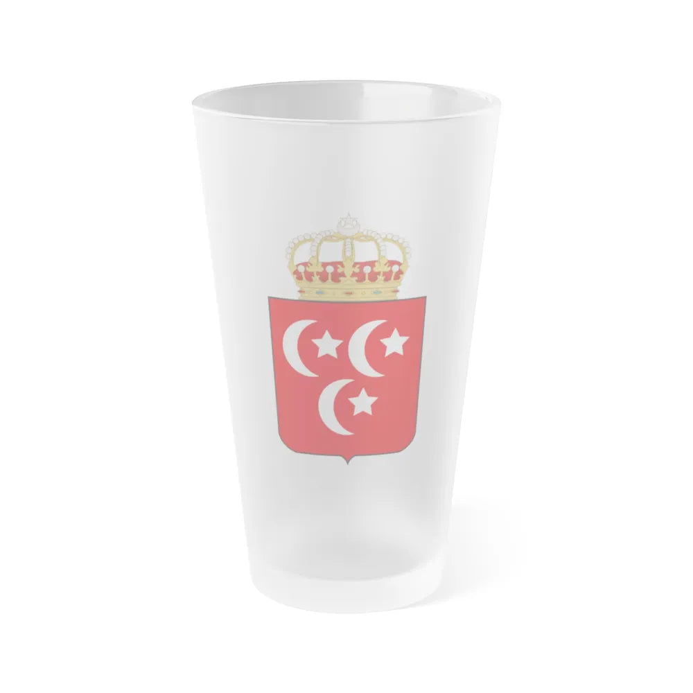 Coat of arms of the Khedive of Egypt - Frosted Pint Glass 16oz-Go Mug Yourself