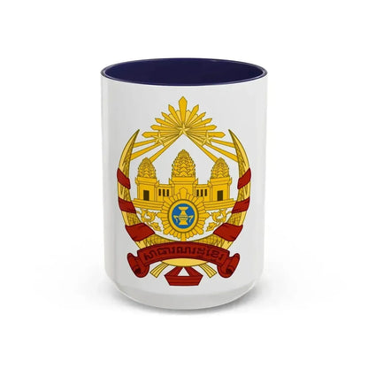 Coat of arms of the Khmer Republic - Accent Coffee Mug 15oz Navy - Go Mug Yourself