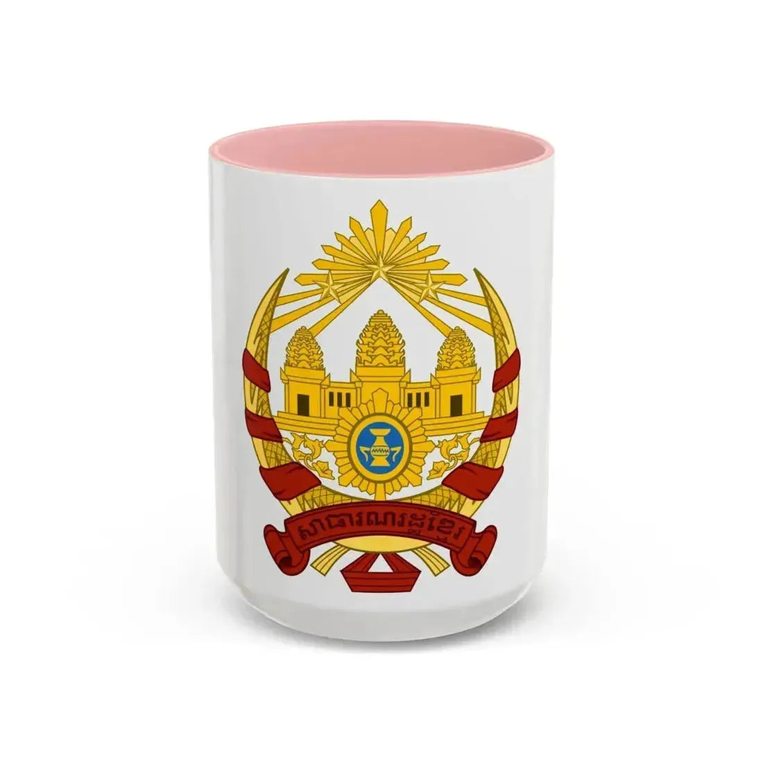 Coat of arms of the Khmer Republic - Accent Coffee Mug 15oz Pink - Go Mug Yourself