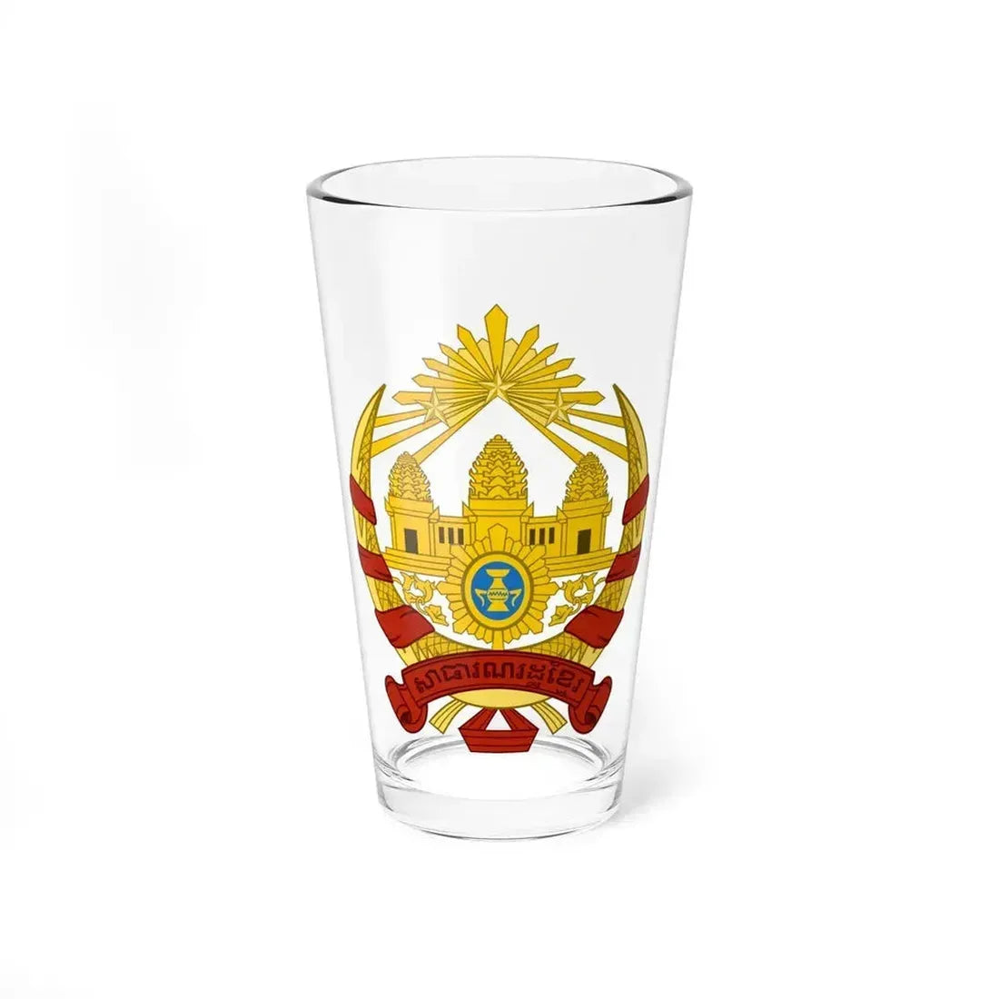 Coat of arms of the Khmer Republic - Pint Glass 16oz 16oz - Go Mug Yourself