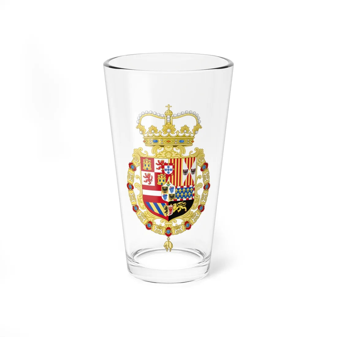 Coat of Arms of the King of Spain as Monarch of Milan 1580-1700 (Spain) (Coat of Arms) Pint Glass 16oz 16oz - Go Mug Yourself