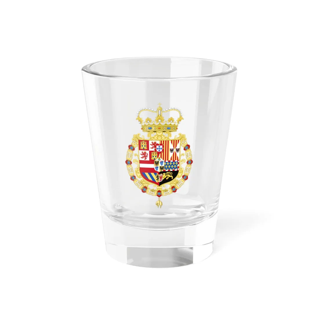 Coat of Arms of the King of Spain as Monarch of Milan 1580-1700 (Spain) (Coat of Arms) Shot Glass 1.5oz 1.5oz - Go Mug Yourself