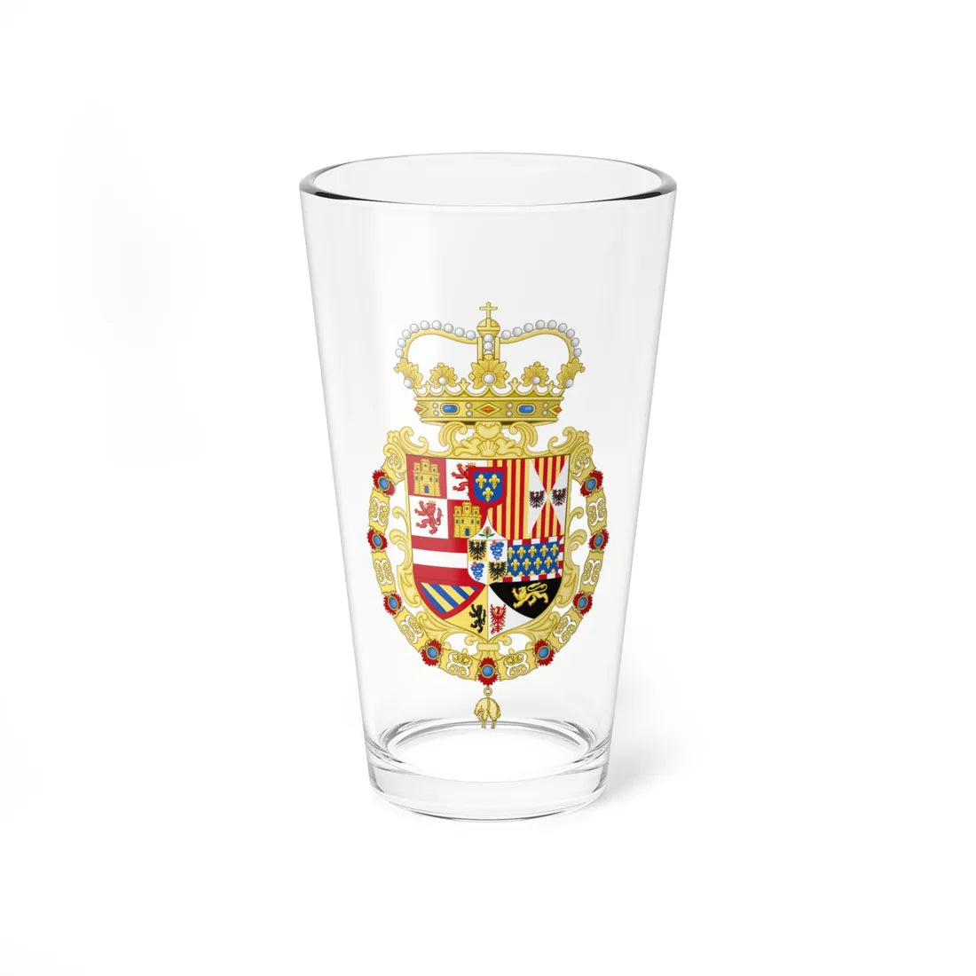 Coat of Arms of the King of Spain as Monarch of Milan 1700-1714 (Spain) (Coat of Arms) Pint Glass 16oz 16oz - Go Mug Yourself