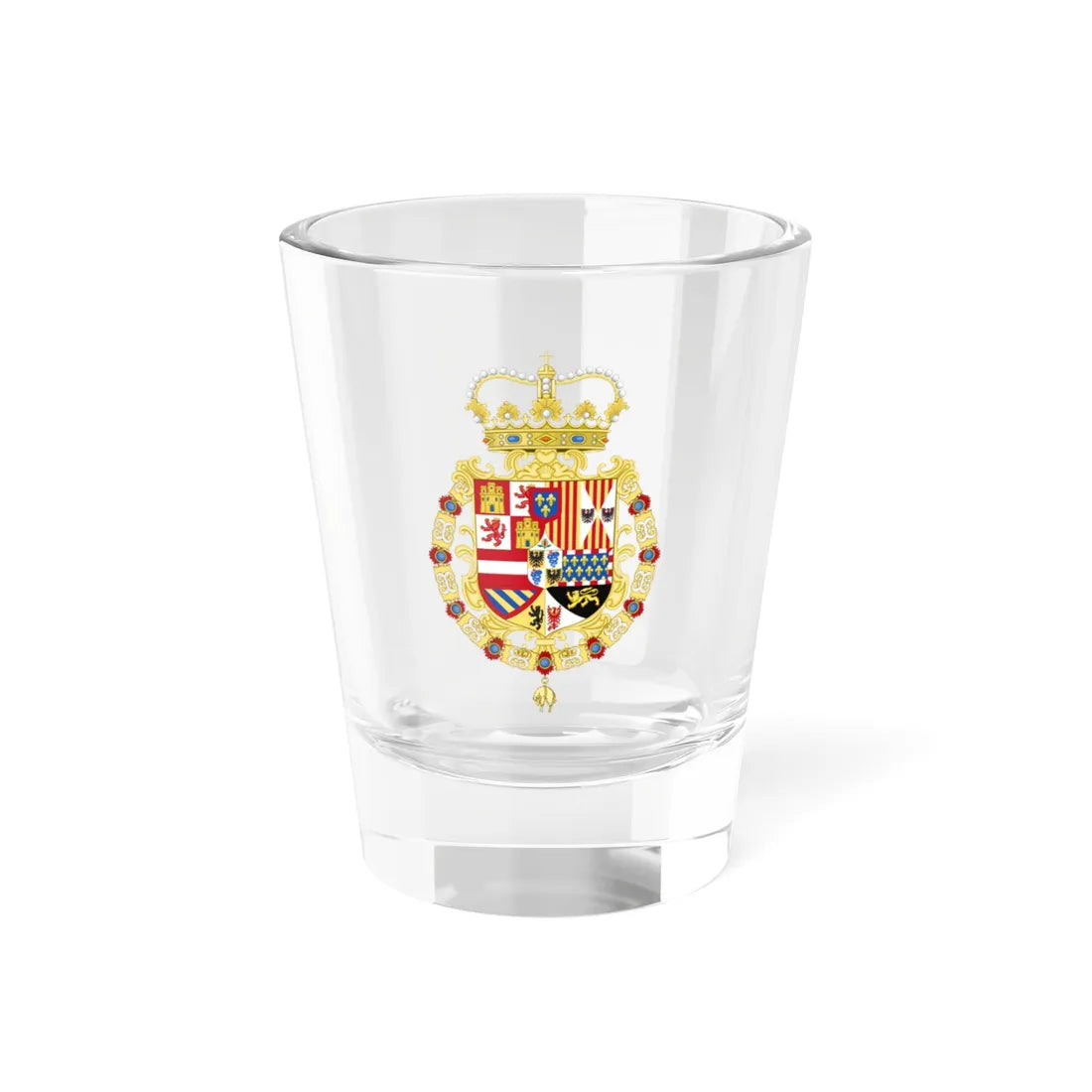 Coat of Arms of the King of Spain as Monarch of Milan 1700-1714 (Spain) (Coat of Arms) Shot Glass 1.5oz 1.5oz - Go Mug Yourself