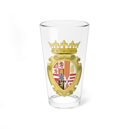Coat of Arms of the King of Spain as Monarch of Naples and Sicily 1598-1665 (Austria) (Coat of Arms) Pint Glass 16oz 16oz - Go Mug Yourself