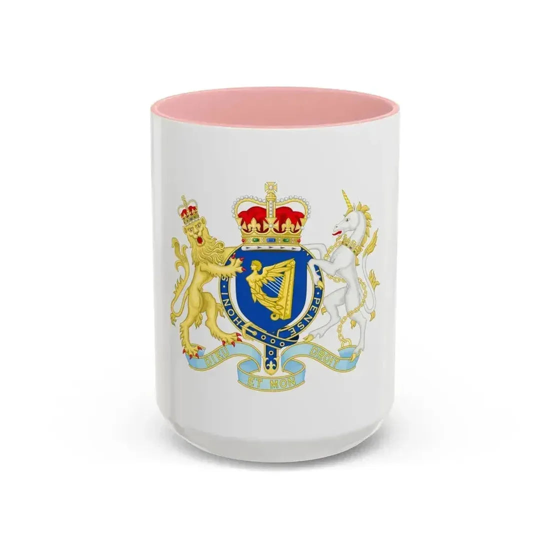 Coat of Arms of The Kingdom Ireland - Accent Coffee Mug 15oz Pink - Go Mug Yourself