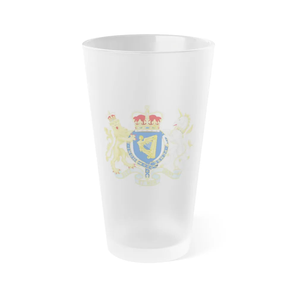 Coat of Arms of The Kingdom Ireland - Frosted Pint Glass 16oz-Go Mug Yourself