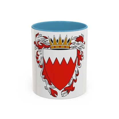 Coat of Arms of The Kingdom of Bahrain - Accent Coffee Mug 11oz Light Blue - Go Mug Yourself