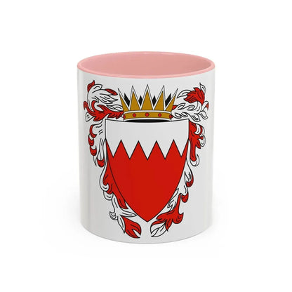 Coat of Arms of The Kingdom of Bahrain - Accent Coffee Mug 11oz Pink - Go Mug Yourself