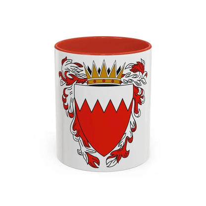 Coat of Arms of The Kingdom of Bahrain - Accent Coffee Mug 11oz Red - Go Mug Yourself
