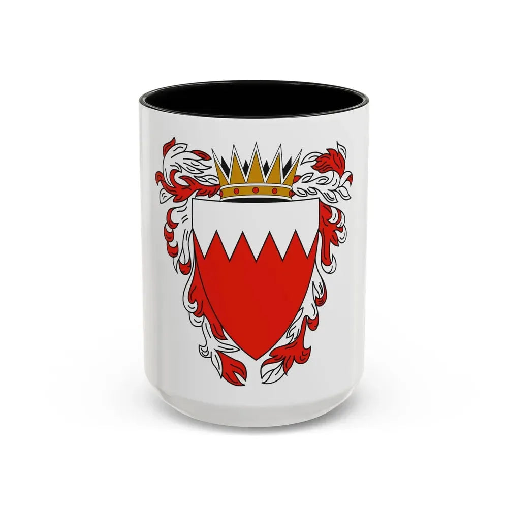 Coat of Arms of The Kingdom of Bahrain - Accent Coffee Mug 15oz Black - Go Mug Yourself