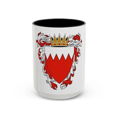 Coat of Arms of The Kingdom of Bahrain - Accent Coffee Mug 15oz Black - Go Mug Yourself
