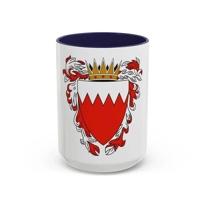 Coat of Arms of The Kingdom of Bahrain - Accent Coffee Mug 15oz Navy - Go Mug Yourself