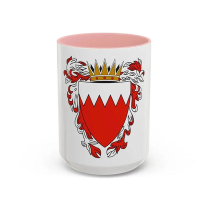Coat of Arms of The Kingdom of Bahrain - Accent Coffee Mug 15oz Pink - Go Mug Yourself