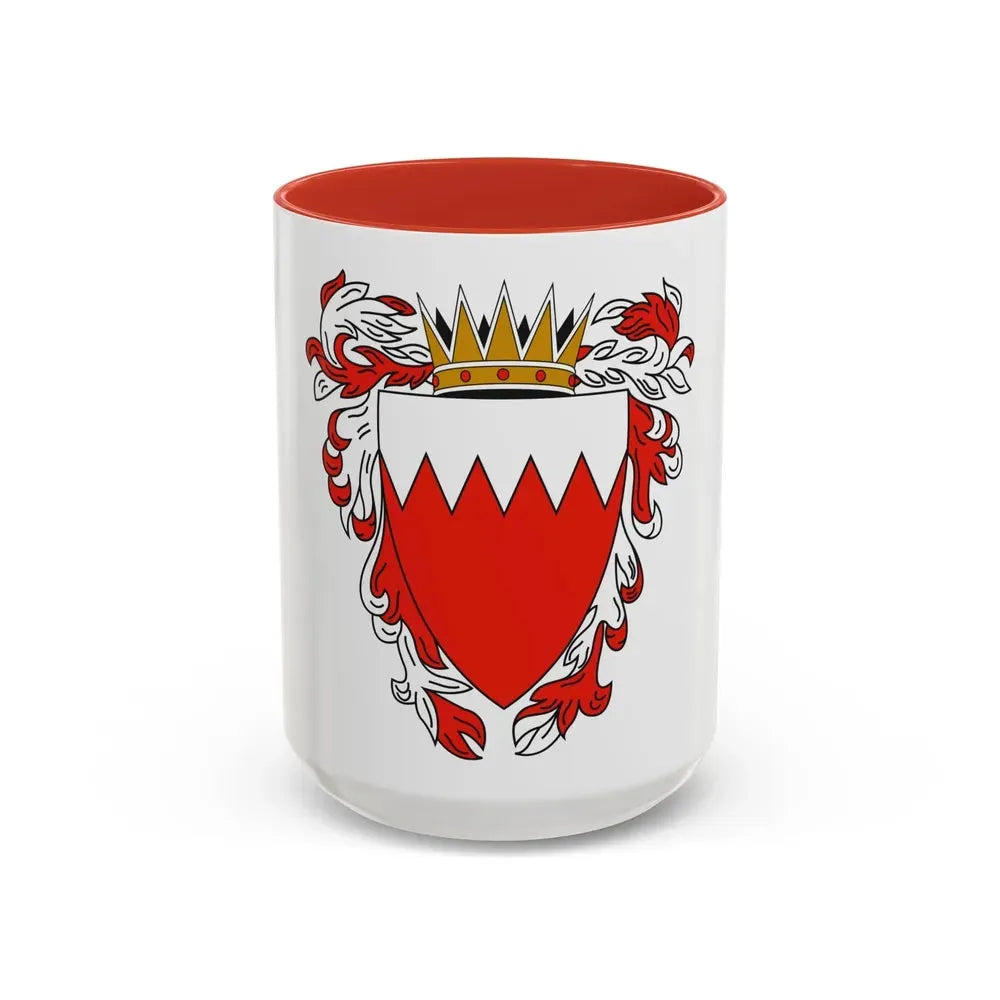 Coat of Arms of The Kingdom of Bahrain - Accent Coffee Mug 15oz Red - Go Mug Yourself