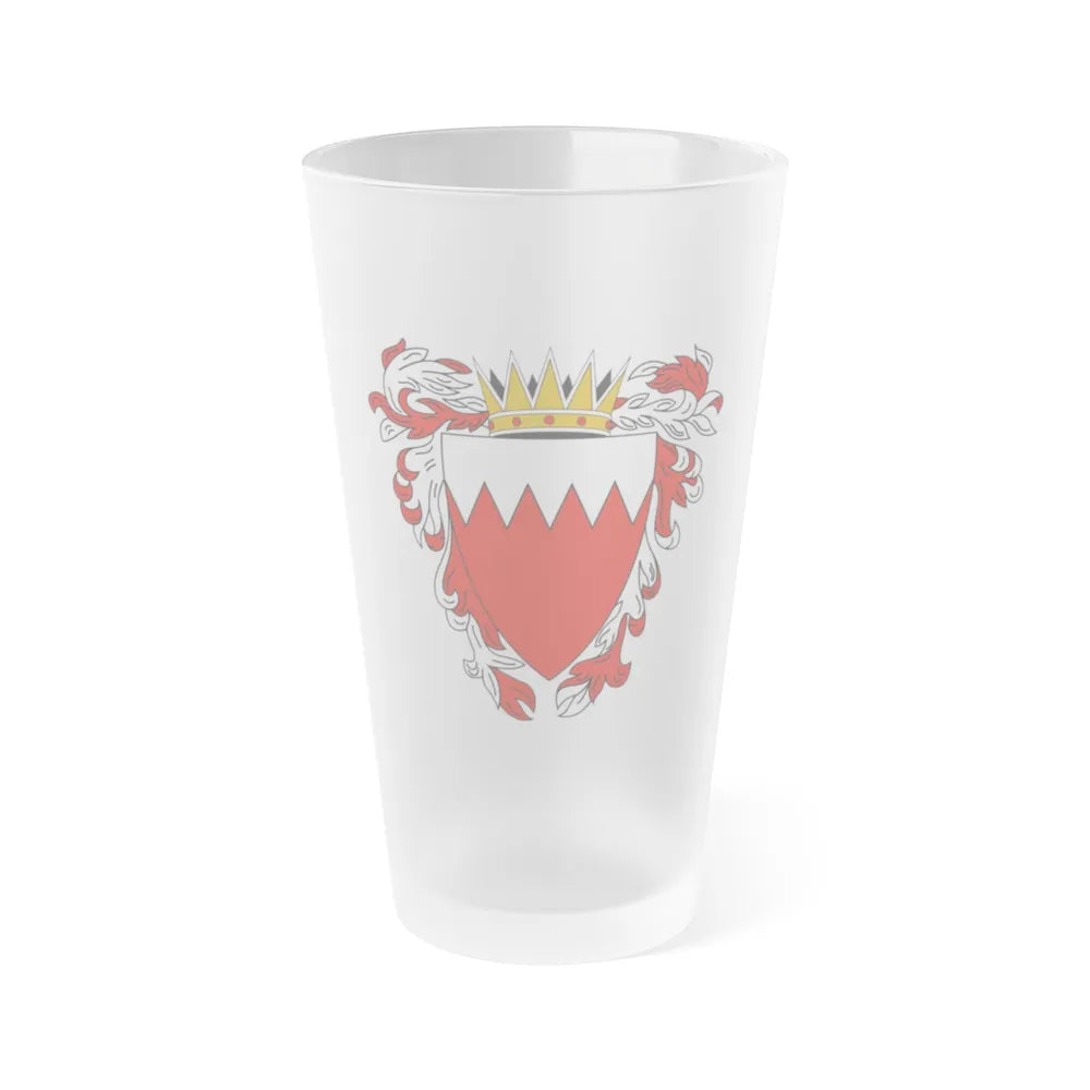 Coat of Arms of The Kingdom of Bahrain - Frosted Pint Glass 16oz-Go Mug Yourself