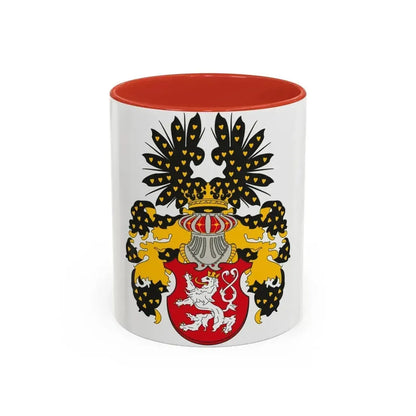 Coat of arms of the Kingdom of Bohemia - Accent Coffee Mug 11oz Red - Go Mug Yourself