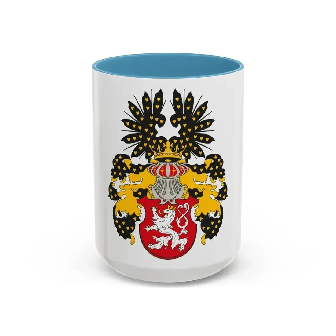 Coat of arms of the Kingdom of Bohemia - Accent Coffee Mug 15oz Light Blue - Go Mug Yourself