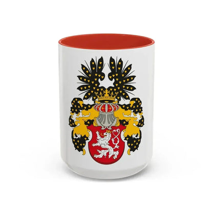 Coat of arms of the Kingdom of Bohemia - Accent Coffee Mug 15oz Red - Go Mug Yourself