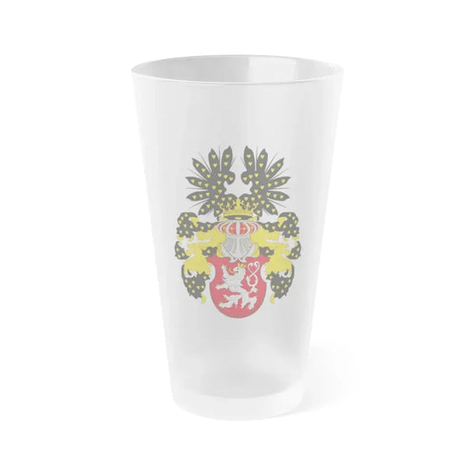 Coat of arms of the Kingdom of Bohemia - Frosted Pint Glass 16oz Default Title - Go Mug Yourself
