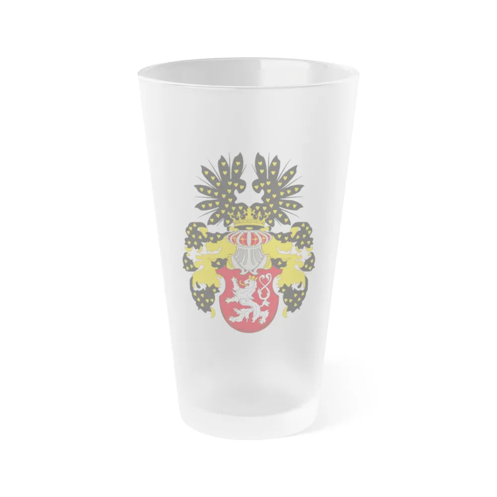 Coat of arms of the Kingdom of Bohemia - Frosted Pint Glass 16oz-Go Mug Yourself