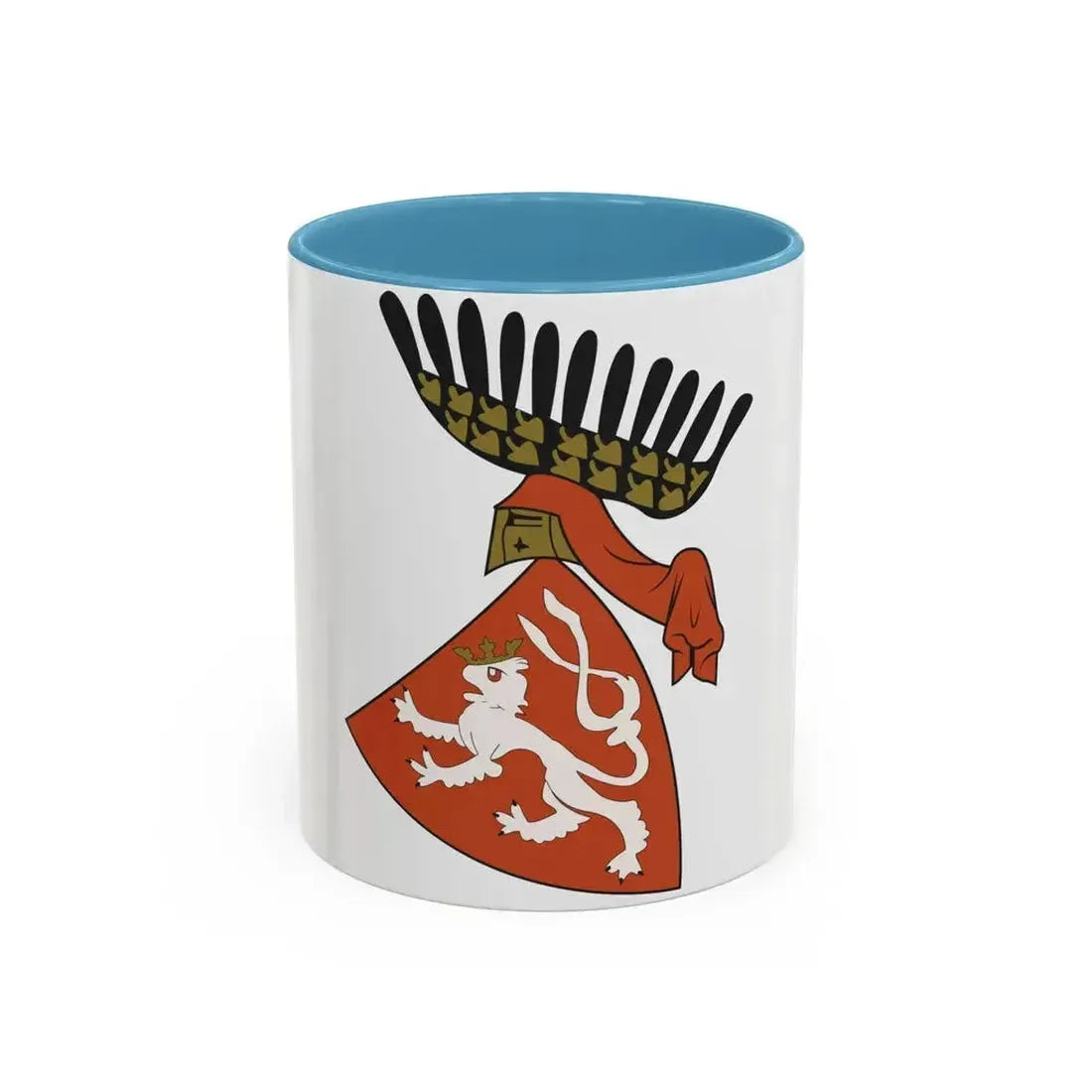 Coat of arms of the Kingdom of Bohemia (Wenceslaus II of Bohemia) - Accent Coffee Mug 11oz Light Blue - Go Mug Yourself