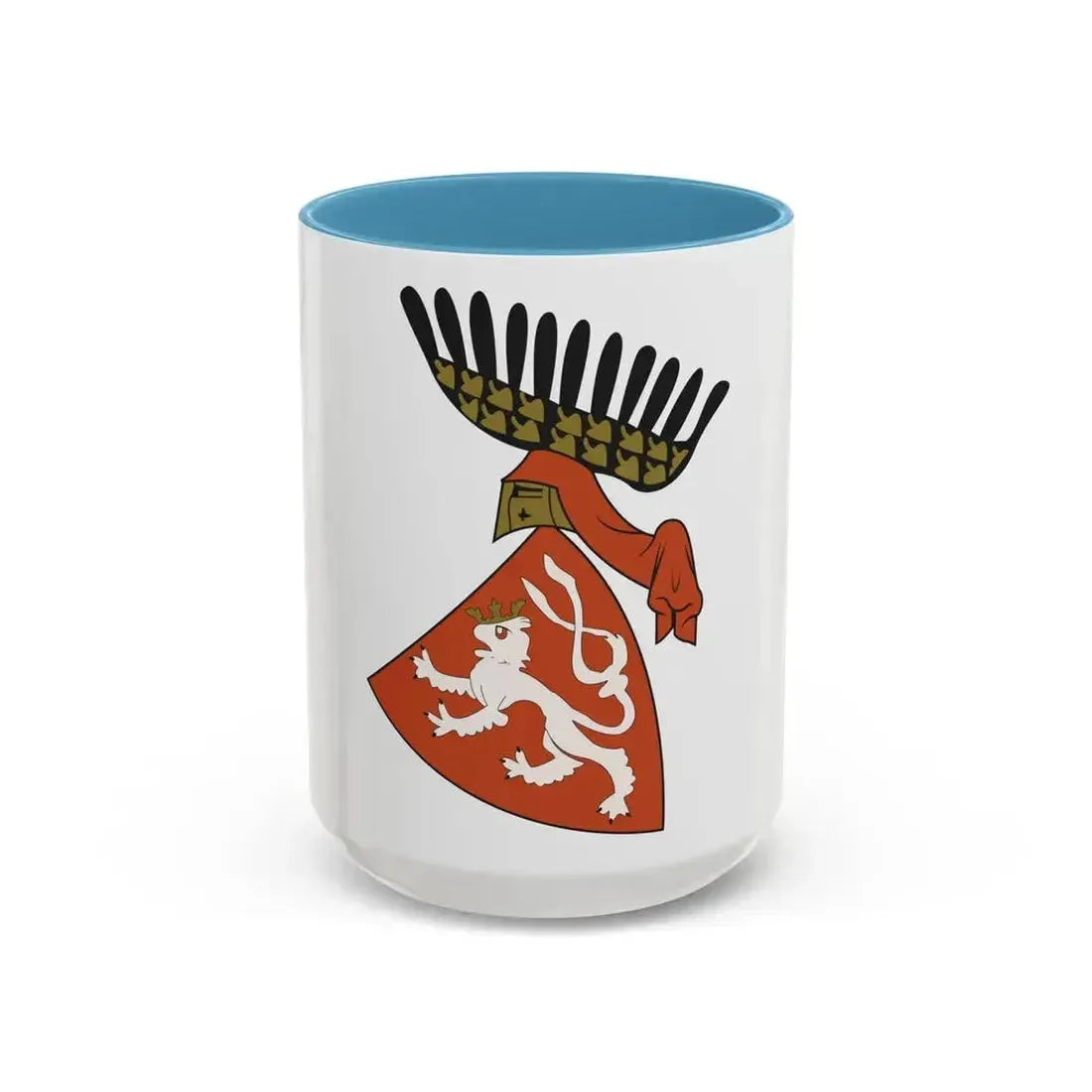 Coat of arms of the Kingdom of Bohemia (Wenceslaus II of Bohemia) - Accent Coffee Mug 15oz Light Blue - Go Mug Yourself