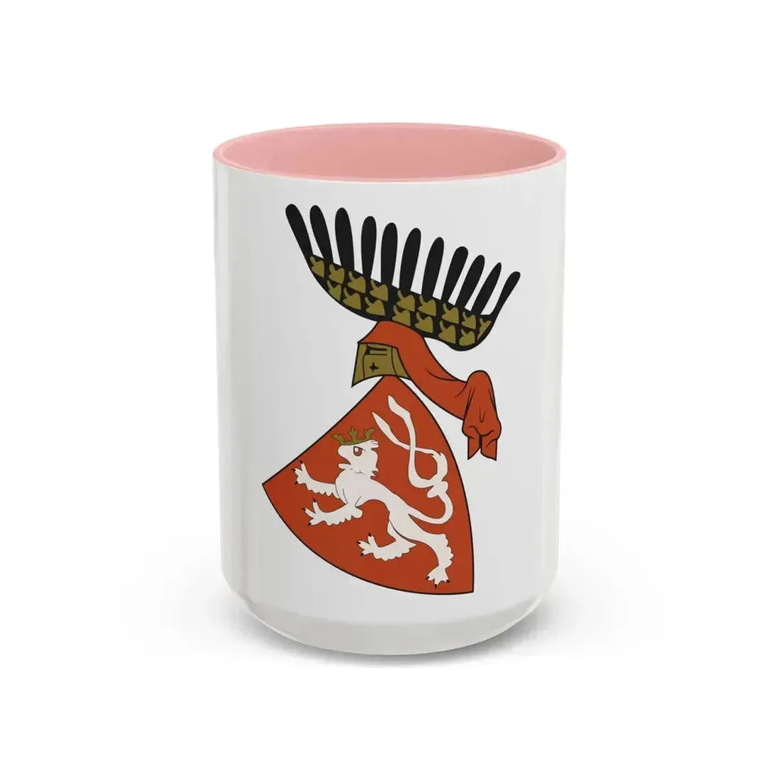 Coat of arms of the Kingdom of Bohemia (Wenceslaus II of Bohemia) - Accent Coffee Mug 15oz Pink - Go Mug Yourself