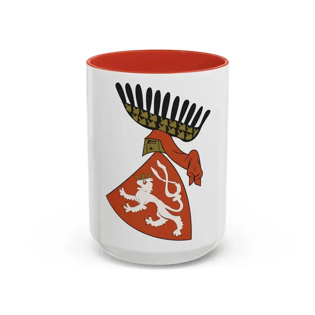 Coat of arms of the Kingdom of Bohemia (Wenceslaus II of Bohemia) - Accent Coffee Mug 15oz Red - Go Mug Yourself