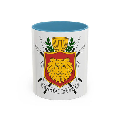 Coat of arms of the Kingdom of Burundi - Accent Coffee Mug 11oz Light Blue - Go Mug Yourself
