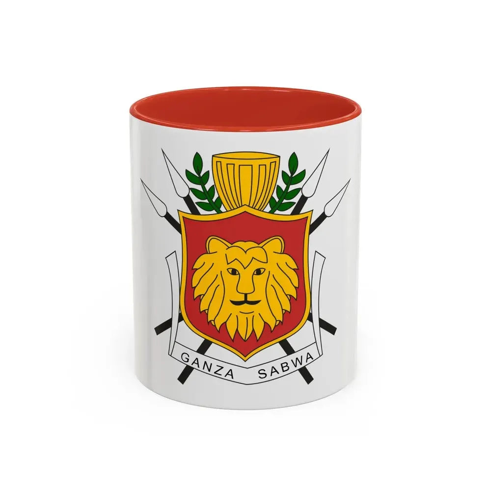 Coat of arms of the Kingdom of Burundi - Accent Coffee Mug 11oz Red - Go Mug Yourself