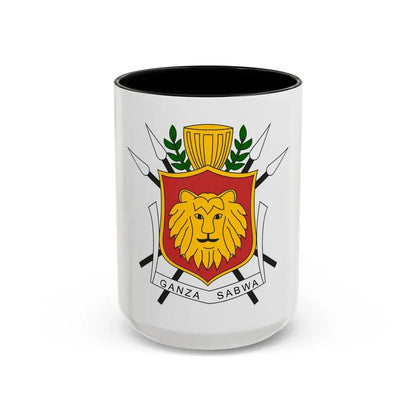 Coat of arms of the Kingdom of Burundi - Accent Coffee Mug 15oz Black - Go Mug Yourself