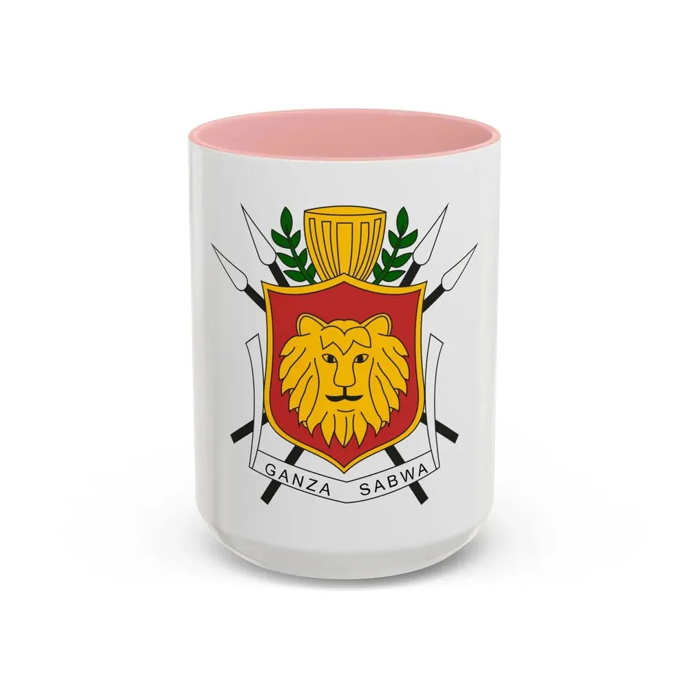 Coat of arms of the Kingdom of Burundi - Accent Coffee Mug 15oz Pink - Go Mug Yourself