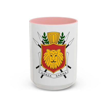 Coat of arms of the Kingdom of Burundi - Accent Coffee Mug 15oz Pink - Go Mug Yourself