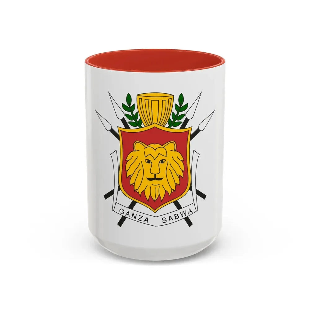 Coat of arms of the Kingdom of Burundi - Accent Coffee Mug 15oz Red - Go Mug Yourself