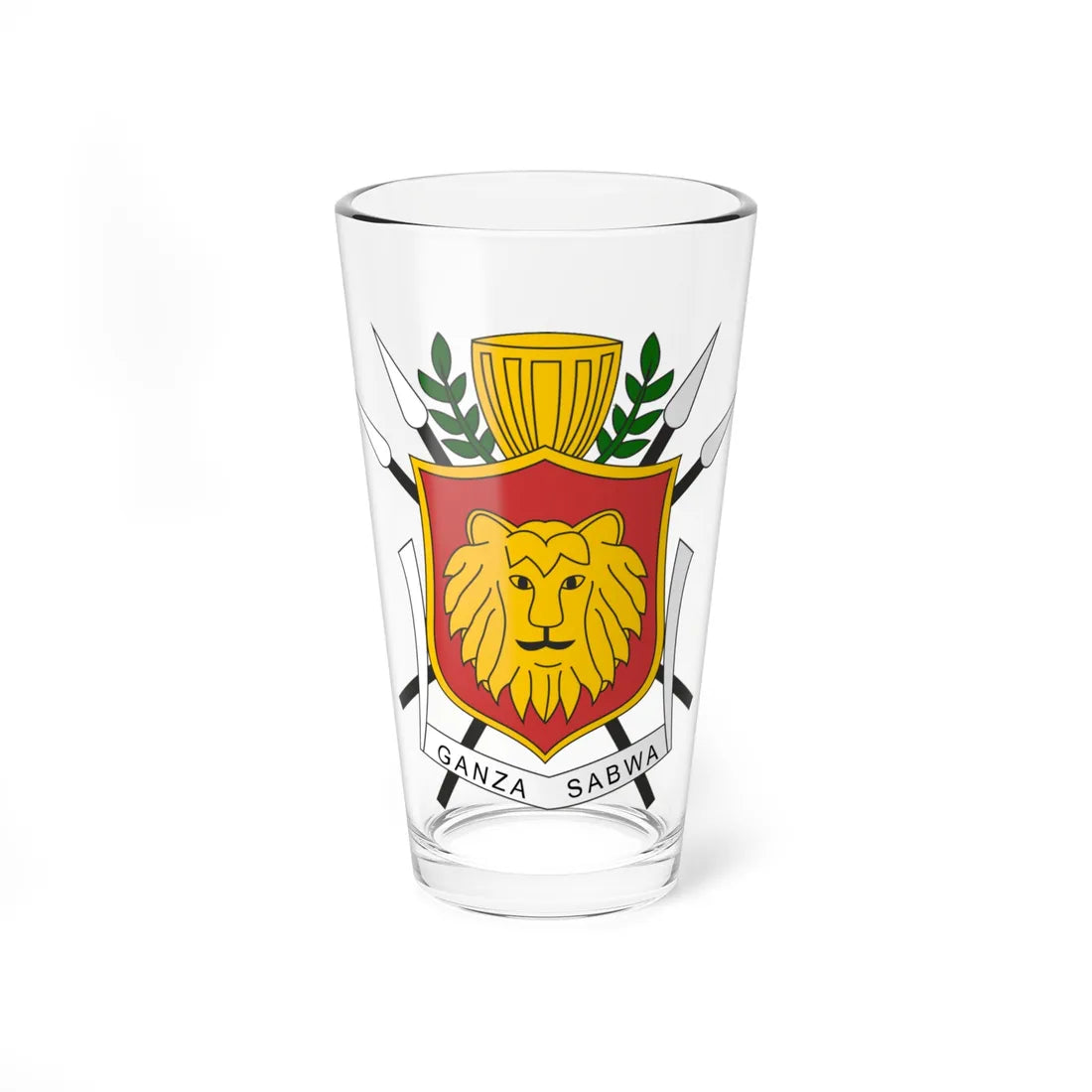 Coat of arms of the Kingdom of Burundi (Burundi) (Coat of Arms) Pint Glass 16oz 16oz - Go Mug Yourself