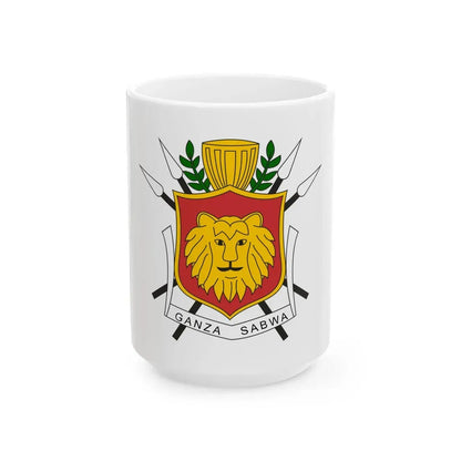 Coat of arms of the Kingdom of Burundi - White Coffee Mug 15oz - Go Mug Yourself