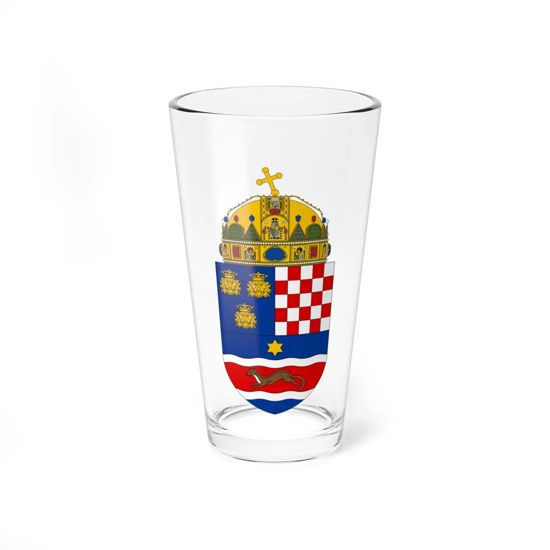Coat of Arms of the Kingdom of Croatia-Slavonia (Croatia) (Coat of Arms) Pint Glass 16oz 16oz - Go Mug Yourself