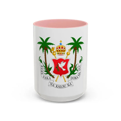 Coat of arms of the Kingdom of Fiji (1871-1874) - Accent Coffee Mug 15oz Pink - Go Mug Yourself