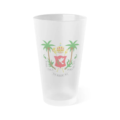 Coat of arms of the Kingdom of Fiji (1871-1874) - Frosted Pint Glass 16oz Default Title - Go Mug Yourself