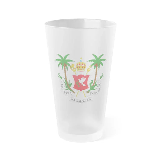 Coat of arms of the Kingdom of Fiji (1871-1874) - Frosted Pint Glass 16oz Default Title - Go Mug Yourself