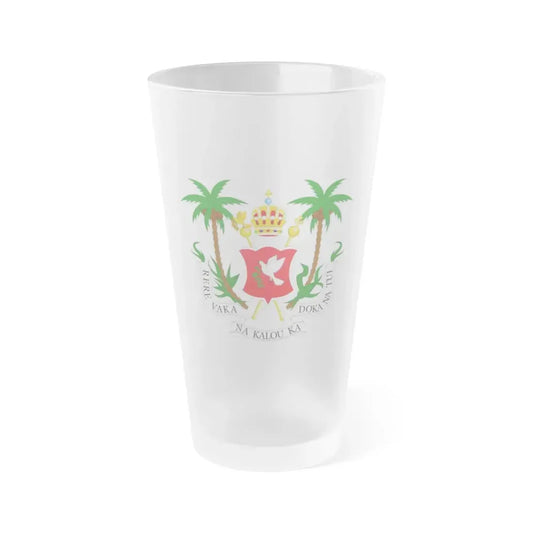 Coat of arms of the Kingdom of Fiji (1871-1874) - Frosted Pint Glass 16oz Default Title - Go Mug Yourself