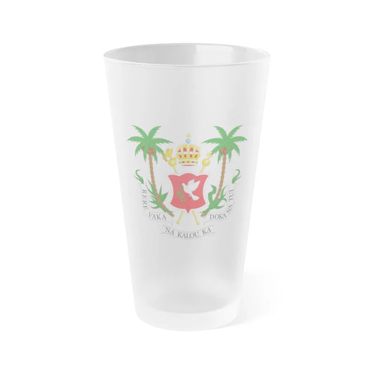 Coat of arms of the Kingdom of Fiji (1871-1874) - Frosted Pint Glass 16oz-Go Mug Yourself