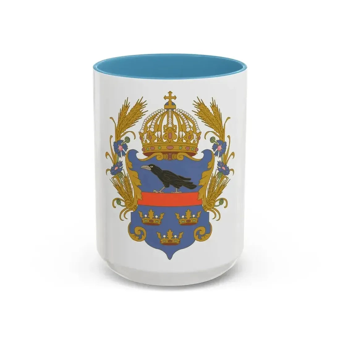 Coat of arms of the Kingdom of Galicia and Lodomeria - Accent Coffee Mug 15oz Light Blue - Go Mug Yourself