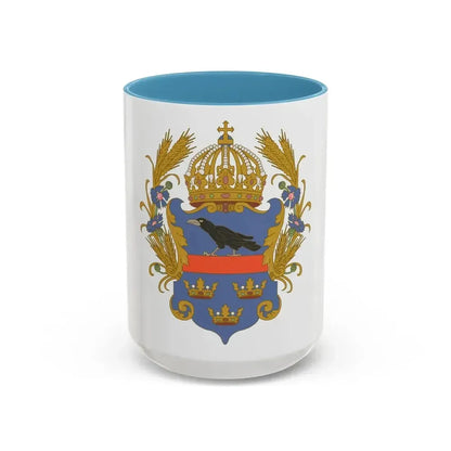 Coat of arms of the Kingdom of Galicia and Lodomeria - Accent Coffee Mug 15oz Light Blue - Go Mug Yourself