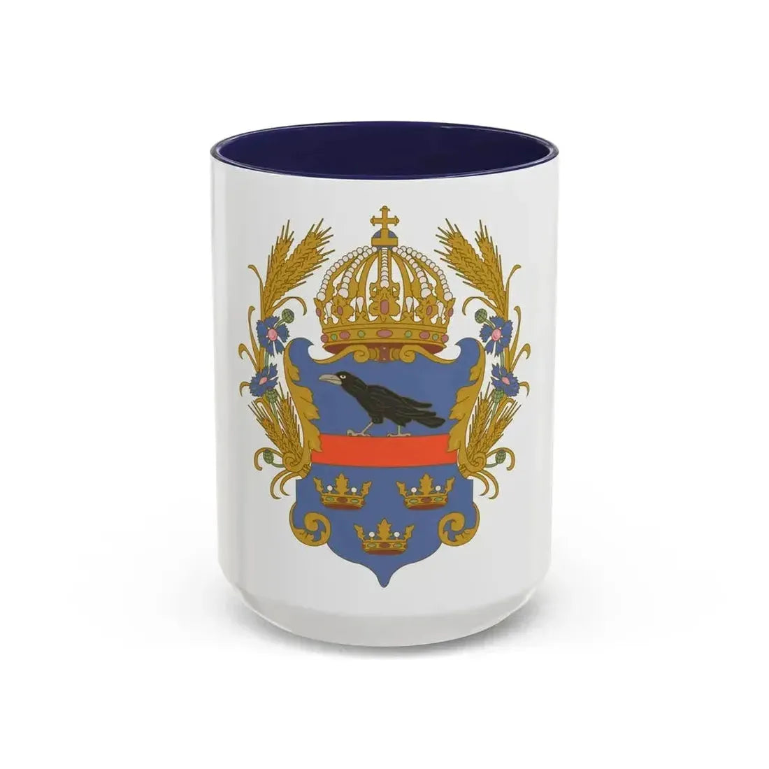 Coat of arms of the Kingdom of Galicia and Lodomeria - Accent Coffee Mug 15oz Navy - Go Mug Yourself