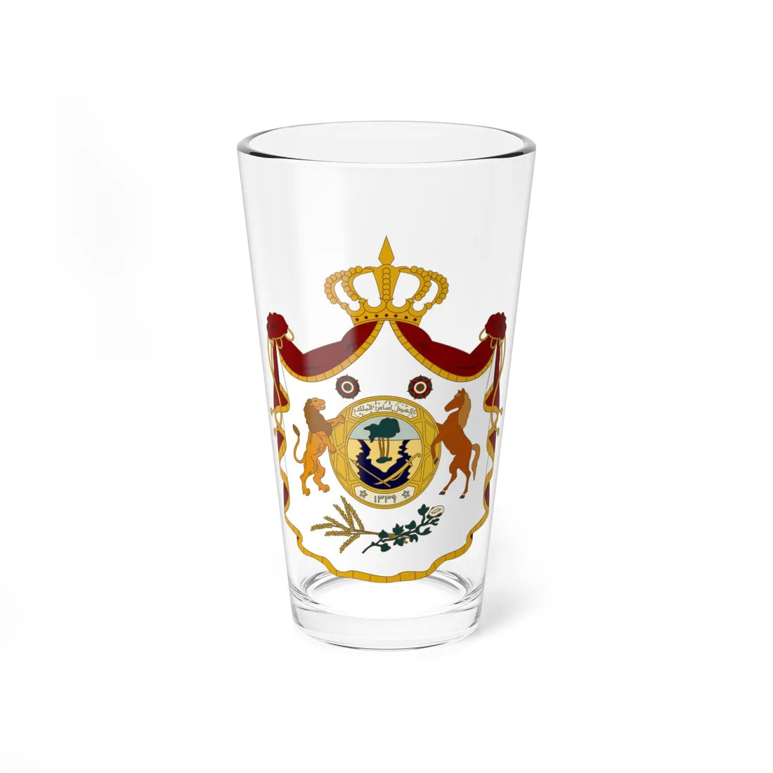 Coat of arms of the Kingdom of Iraq 1921-1958 (Iraq) (Coat of Arms) Pint Glass 16oz 16oz - Go Mug Yourself
