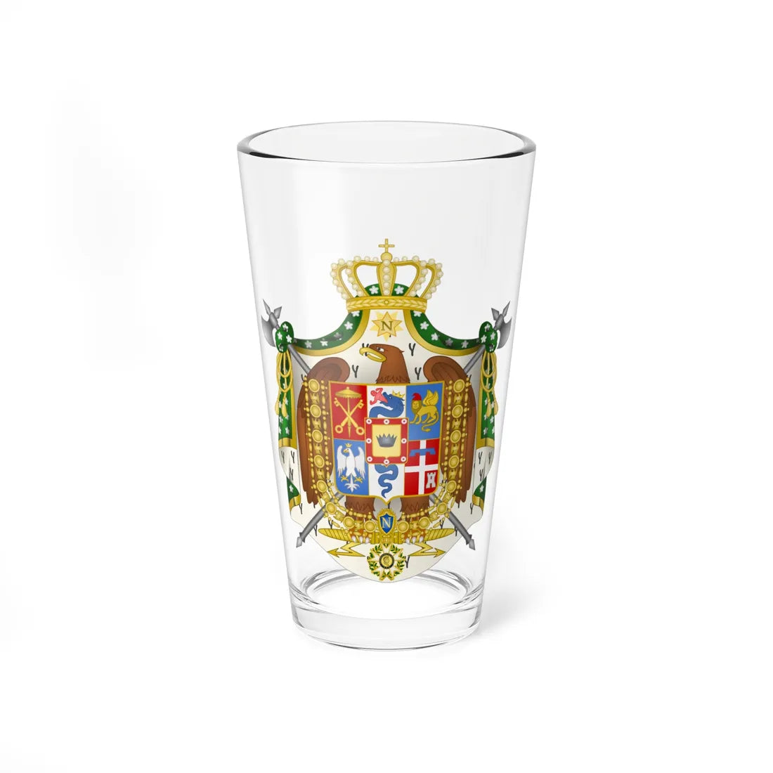 Coat of Arms of the Kingdom of Italy 1805-1814 (Italy) (Coat of Arms) Pint Glass 16oz 16oz - Go Mug Yourself